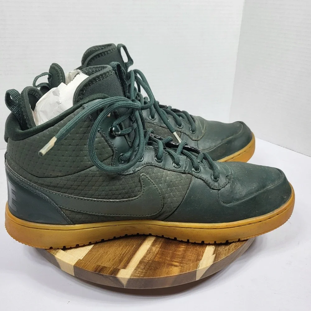 Nike Men Court Borough Mid Winter Outdoor Green Weather Resistant Sneakers Sz 12